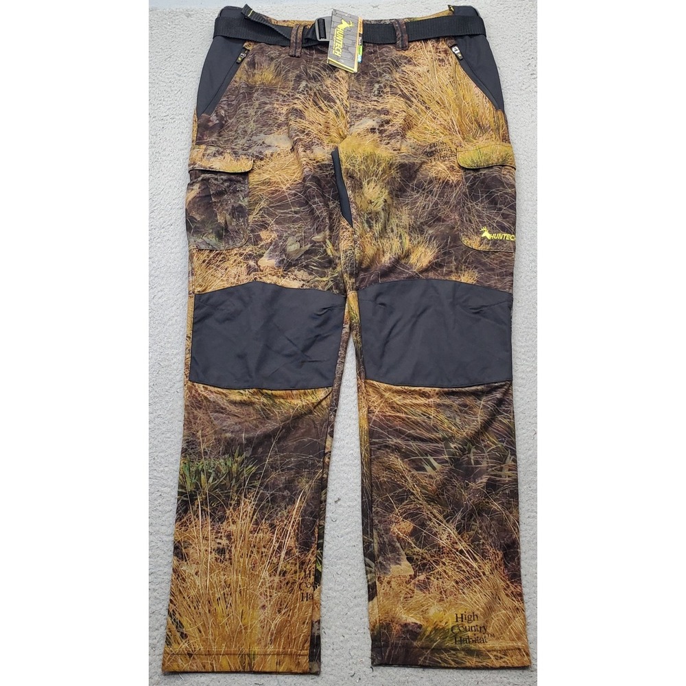 Huntech Hunting Pants Mens 2XL Multi High Country Habitat Belted Reinforced Knee